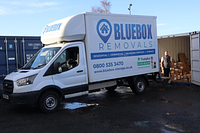 Bluebox Removals van at a Bluebox Storage unit