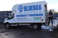 Bluebox Removals van being packed with boxes